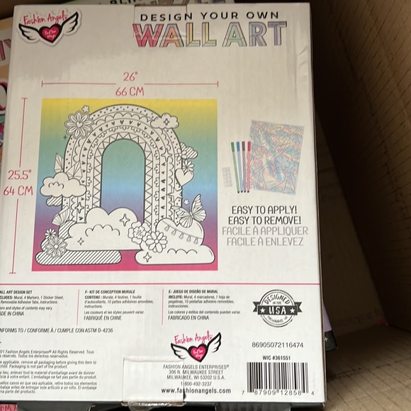 NWT Fashion Angels Design Your Own Wall Art Craft Set Rainbow 26" x 25.5" - Picture 2 of 2